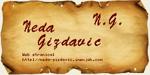 Neda Gizdavić vizit kartica